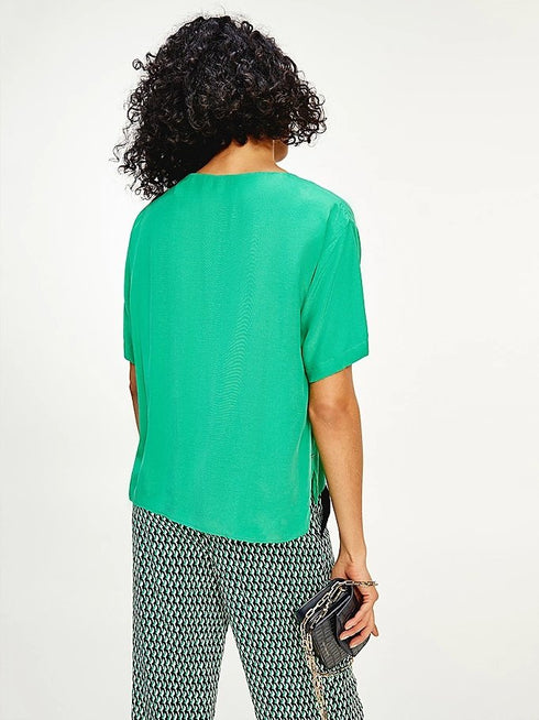 Blusa Donna casual taglio oversize Verde TOMMY HILFIGER- Francavilla Moda